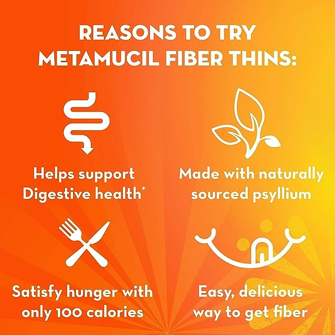 METAMUCIL FIBER THINS, DAILY PSYLLIUM HUSK FIBER SUPPLEMENT - 4'LU PAKET