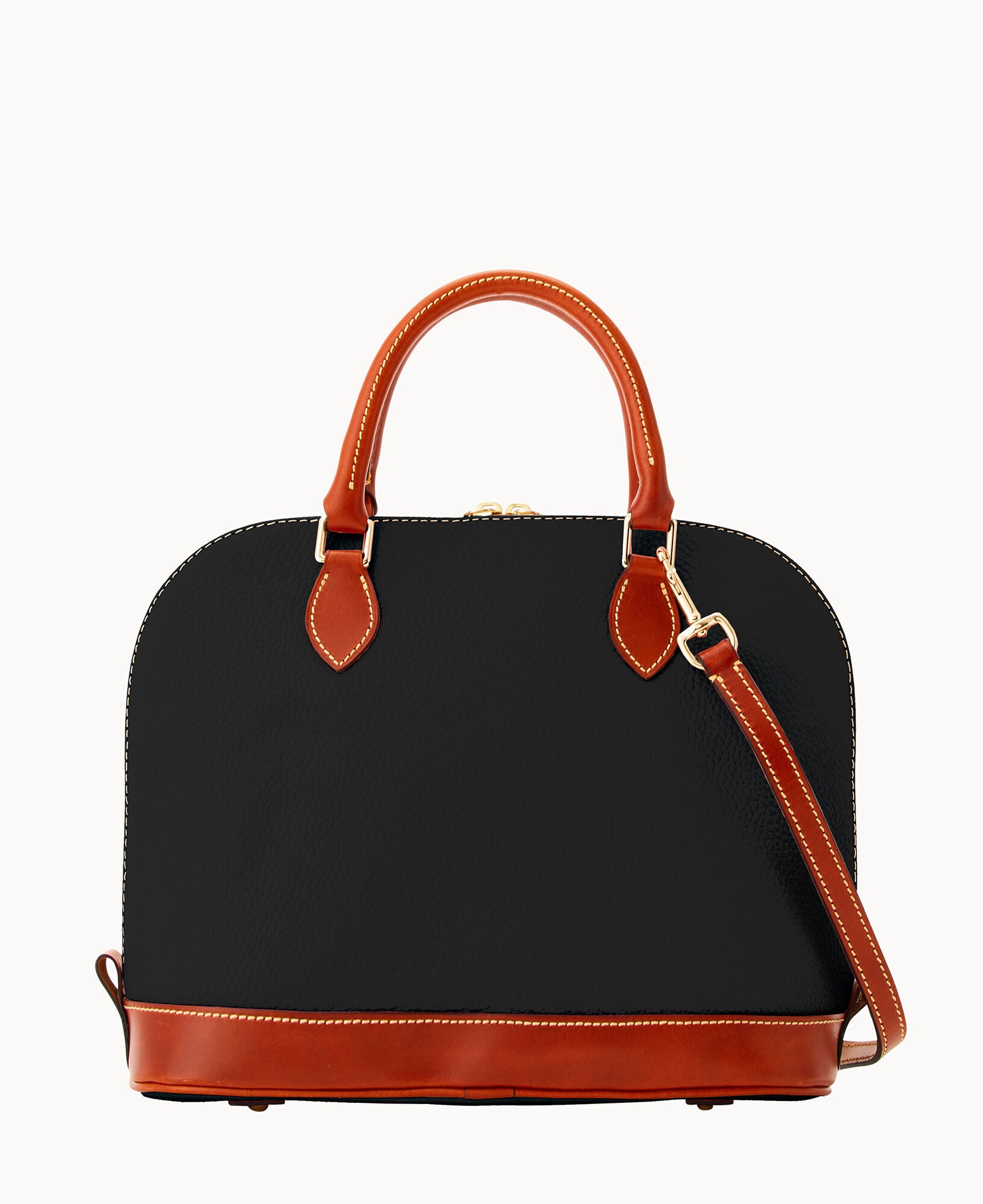 DOONEY & BOURKE PEBBLE GRAIN ZIP ZIP SATCHEL - BLACK