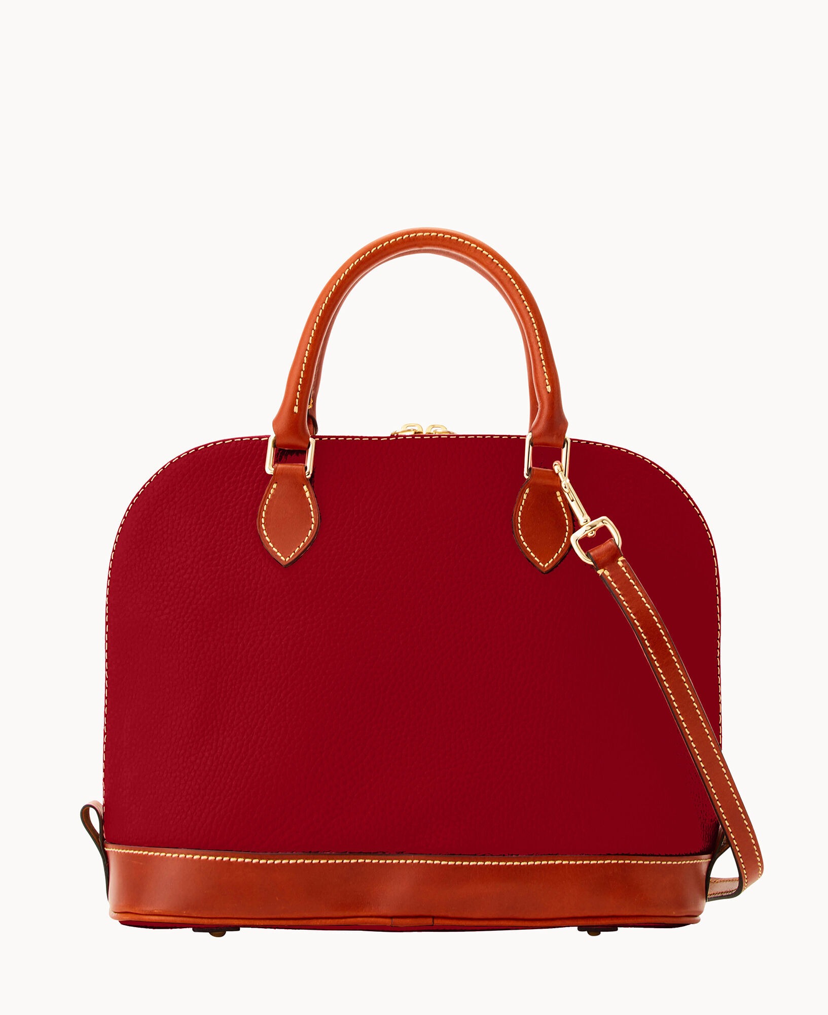 DOONEY & BOURKE PEBBLE GRAIN ZIP ZIP SATCHEL - WINE