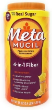 METAMUCIL FIBER 4-IN-1 PSYLLIUM FIBER SUPPLEMENT POWDER WITH REAL SUGAR - 55 OZ