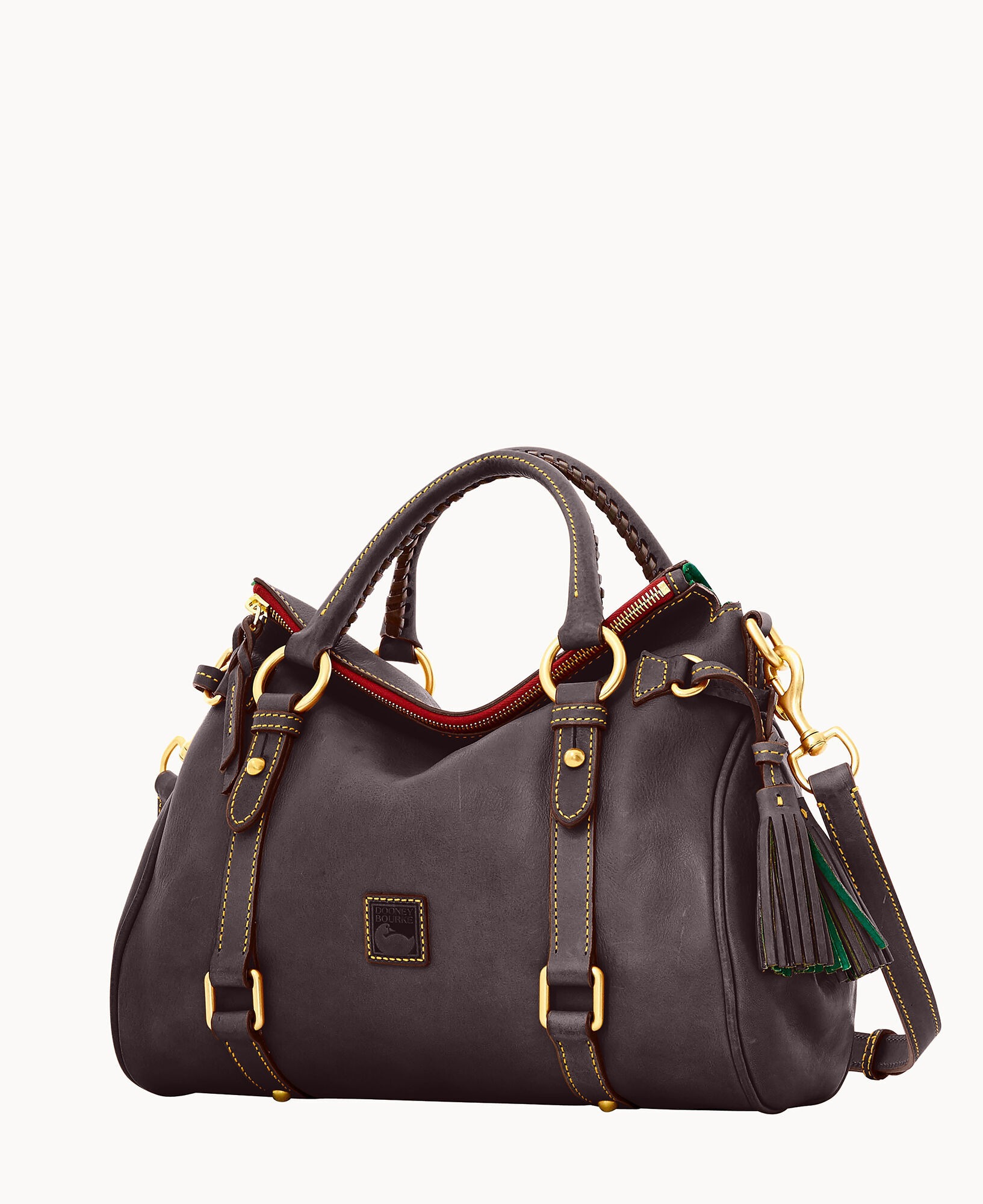 DOONEY & BOURKE FLORENTINE SATCHEL - BROWN TMORO