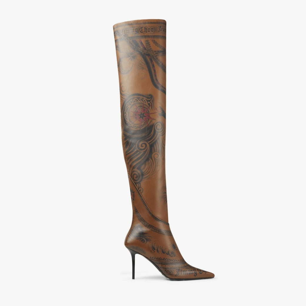 JIMMY CHOO JEAN PAUL GAULTIER OVER THE KNEE BOOT 90 - CLOVE