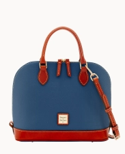 DOONEY & BOURKE PEBBLE GRAIN ZIP ZIP SATCHEL - JEANS
