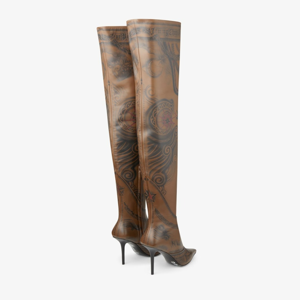 JIMMY CHOO JEAN PAUL GAULTIER OVER THE KNEE BOOT 90 - CLOVE