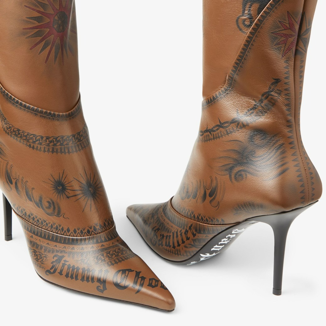 JIMMY CHOO JEAN PAUL GAULTIER OVER THE KNEE BOOT 90 - CLOVE