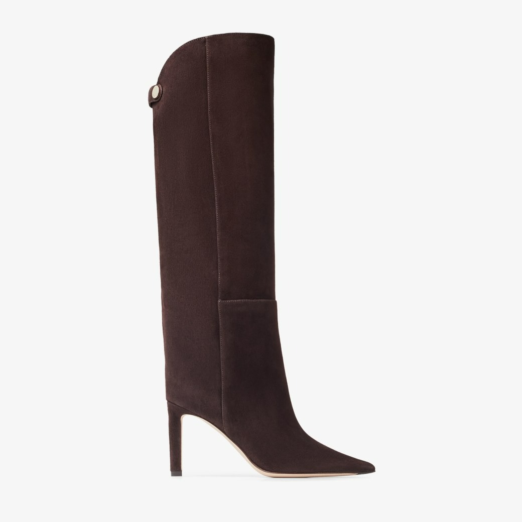 JIMMY CHOO ALIZZE KNEE BOOT 85 - COFFEE