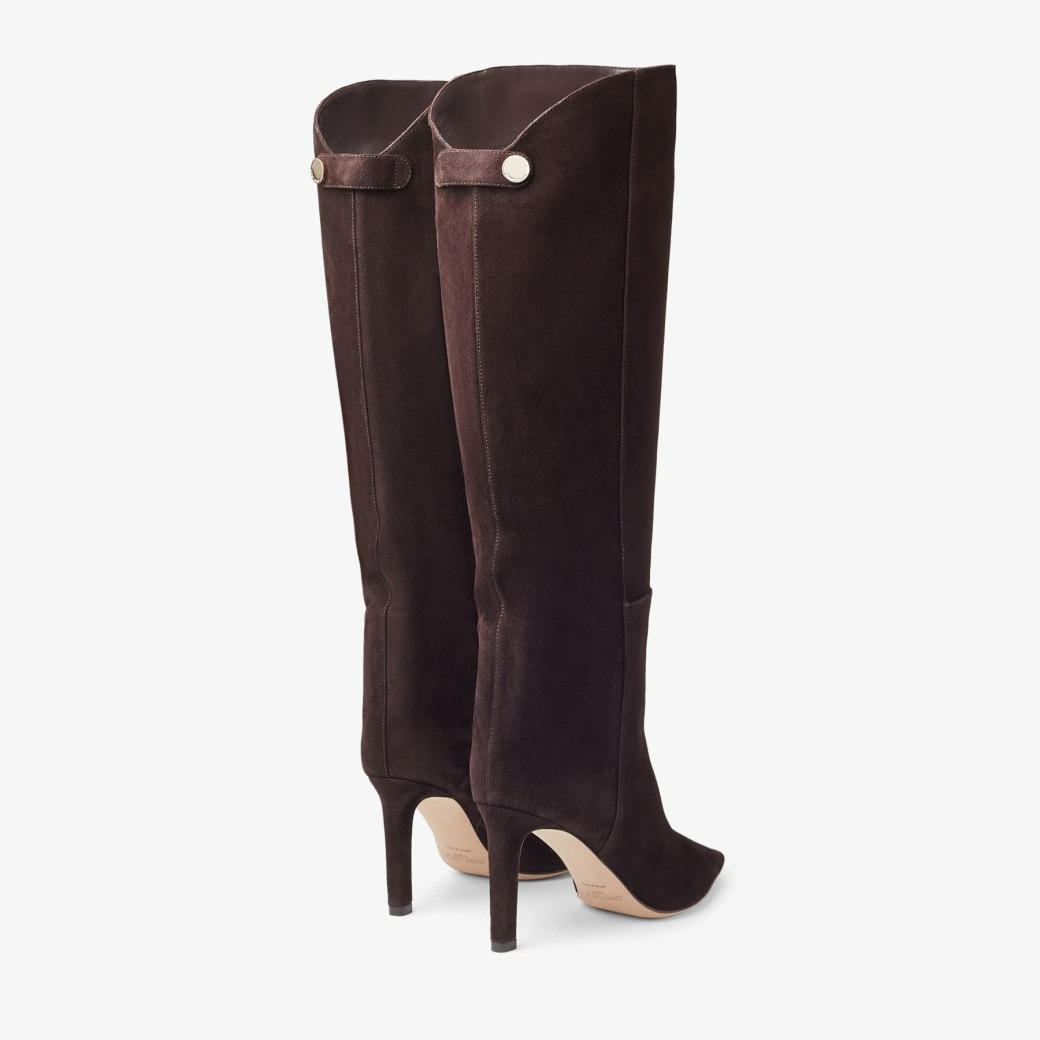 JIMMY CHOO ALIZZE KNEE BOOT 85 - COFFEE