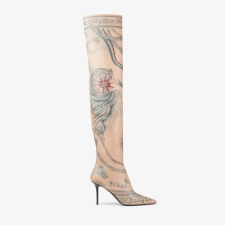 JIMMY CHOO JEAN PAUL GAULTIER OVER THE KNEE BOOT 90 - BEIGE