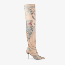 JIMMY CHOO JEAN PAUL GAULTIER OVER THE KNEE BOOT 90 - BEIGE