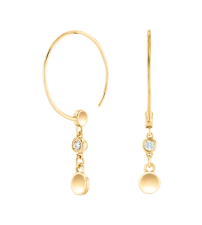 MOVADO DOT HOOP EARRINGS - YELLOW GOLD