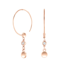 MOVADO DOT HOOP EARRINGS - ROSE GOLD