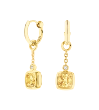 MOVADO GEMSTONE DROP HUGGIE - YELLOW GOLD