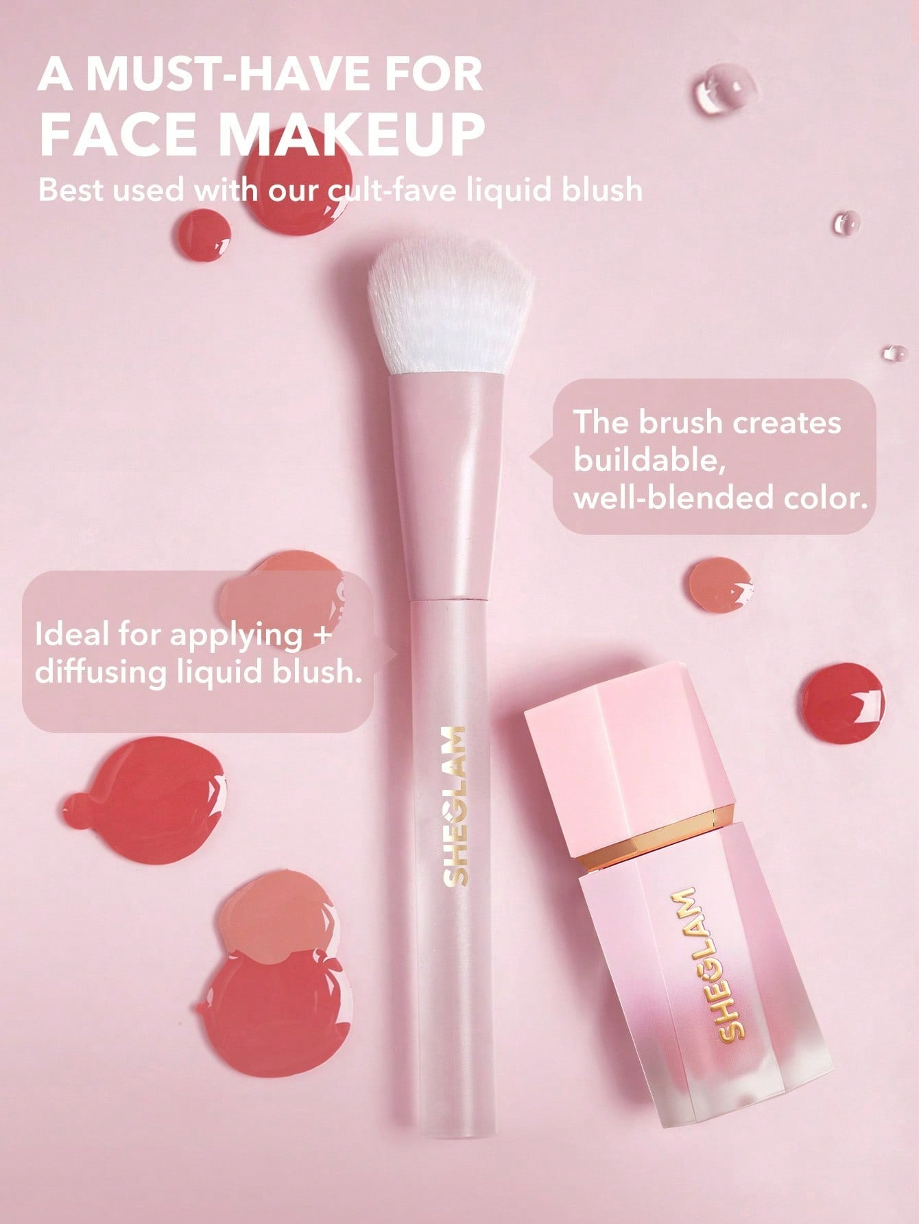 SHEGLAM  COLOR BLOOM LIQUID BLUSH BRUSH - PINK
