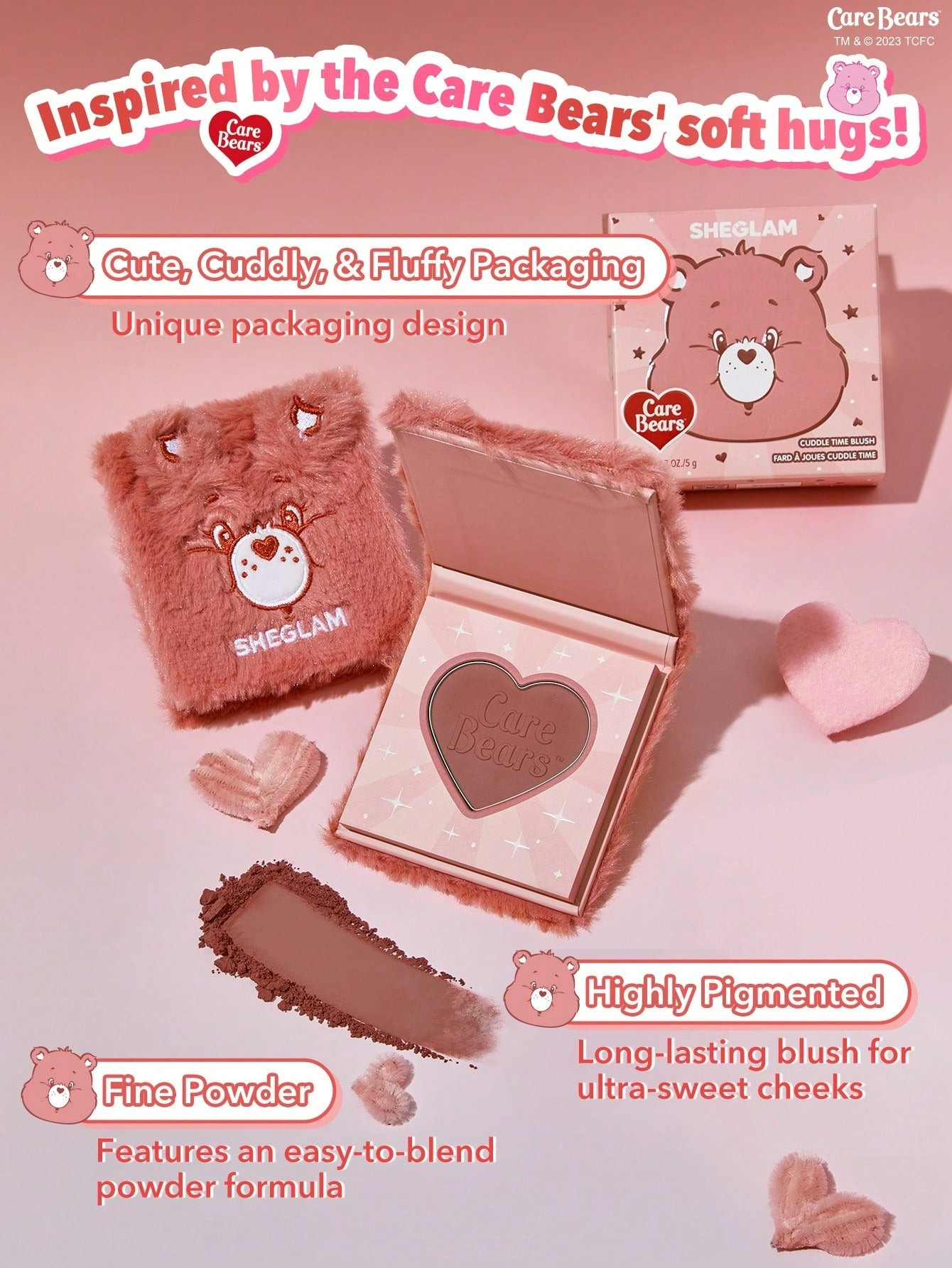 SHEGLAM CARE BEARS CUDDLE TIME BLUSH-TICKLED PINK - MULTI COLOR