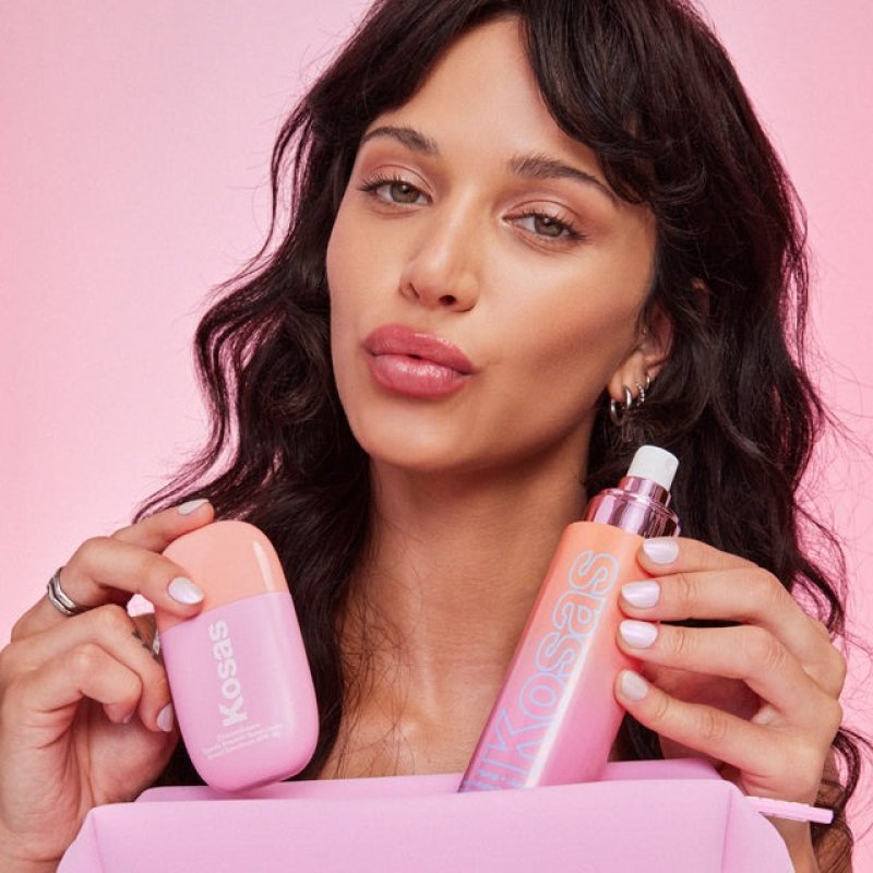 KOSAS DREAM MAKEUP PREP SET FULL-SIZE SUNSCREEN + SPRAY-ON SERUM + BAG