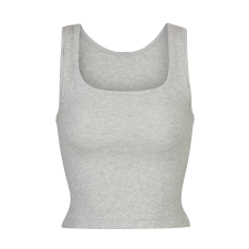 SKIMS COTTON RIB TANK - LIGHT HEATHER GREY