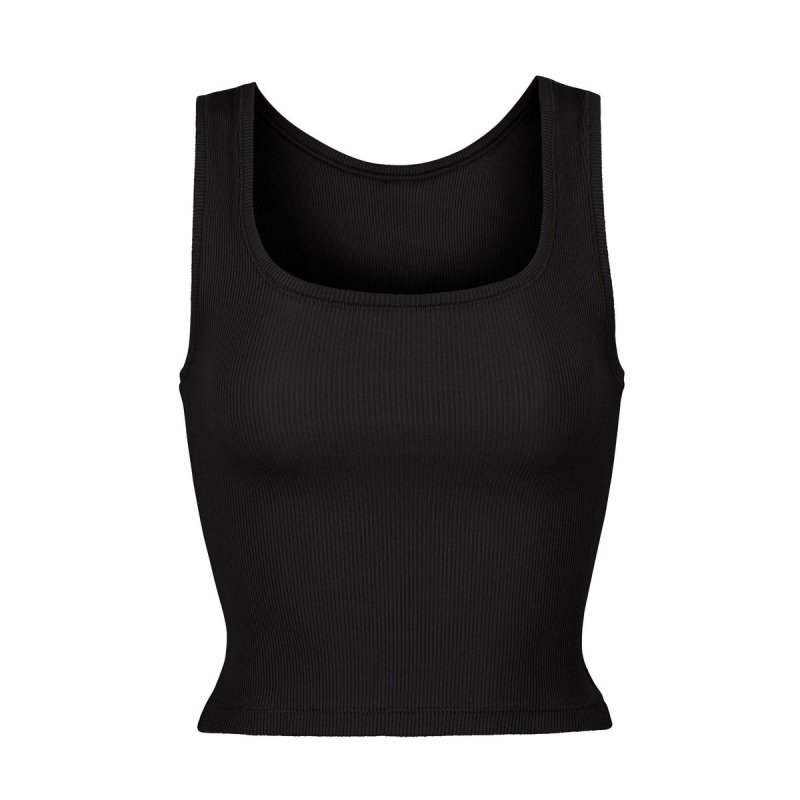 SKIMS COTTON RIB TANK - SOOT