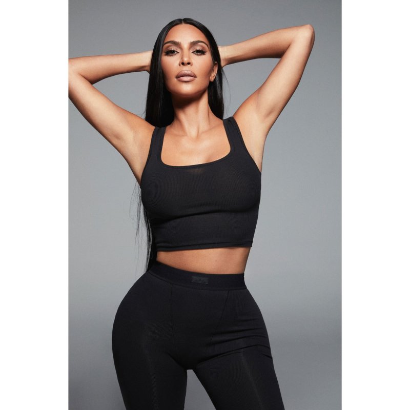 SKIMS COTTON RIB LEGGING - SOOT