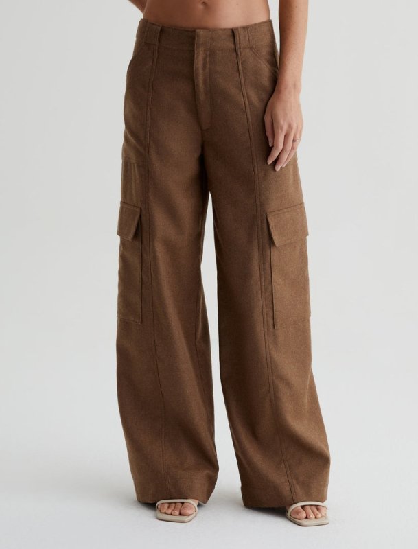 AG JEANS EMRATA X AG LOW RISE WIDE LEG AMIA - UMBER