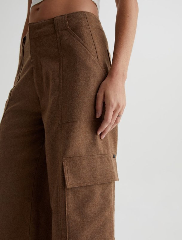 AG JEANS EMRATA X AG LOW RISE WIDE LEG AMIA - UMBER