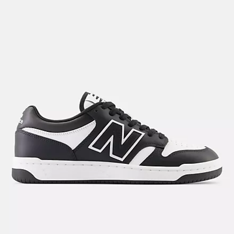 NEW BALANCE UNISEX 480 - WHITE WITH BLACK