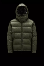 MONCLER  X ADIDAS ORIGINALS ALPBACH SHORT DOWN JACKET - DARK GREEN