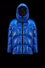 MONCLER X ADIDAS ORIGINALS BAISER SHORT DOWN JACKET - BLUE