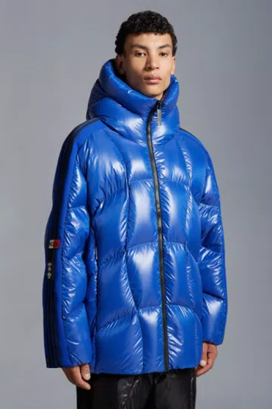 MONCLER X ADIDAS ORIGINALS BAISER SHORT DOWN JACKET - BLUE