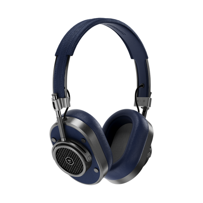 MASTER & DYNAMIC MH40 WIRELESS WIRELESS OVER-EAR HEADPHONES - GUNMETAL / NAVY LEATHER