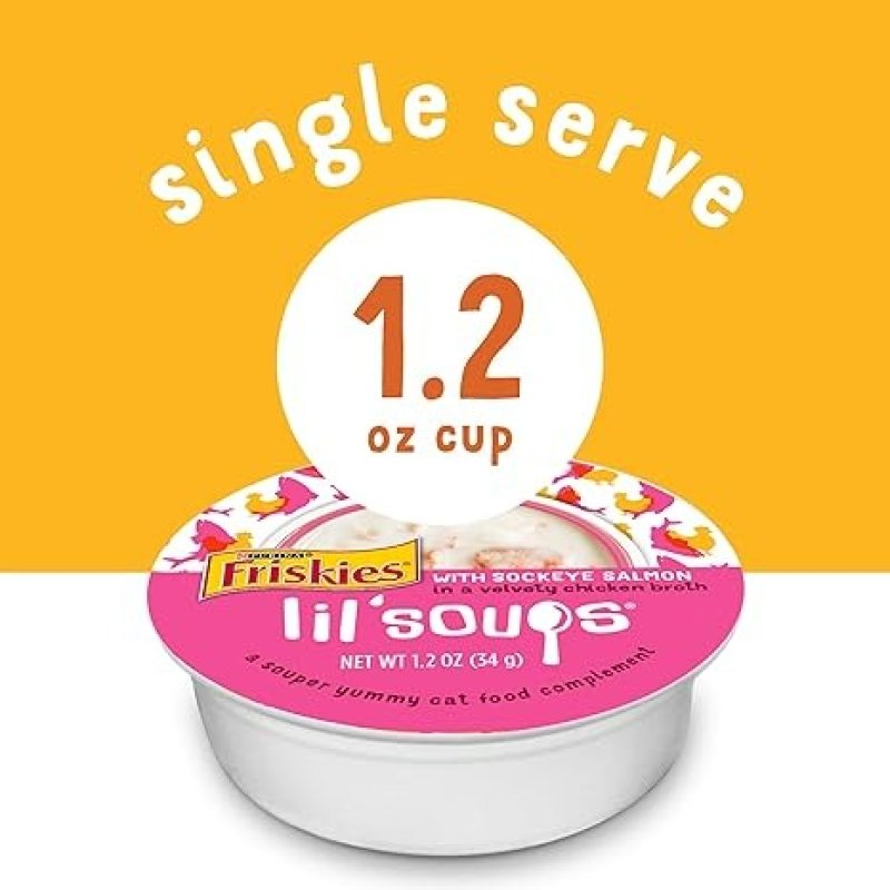 PURINA FRISKIES GRAIN FREE WET CAT FOOD COMPLEMENT VARIETY PACK - LIL' SOUPS - 1.2 OZ - 30 ADET