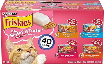 PURINA FRISKIES WET CAT FOOD VARIETY PACK - 5.5 OZ - 40 ADET