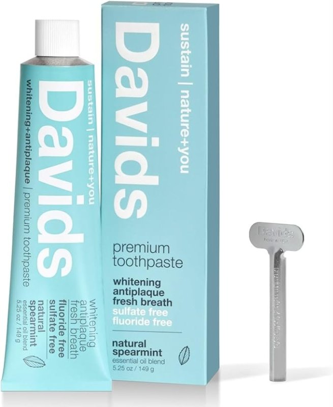 DAVIDS FLUORIDE FREE TOOTHPASTE, TEETH WHITENING - 5.25 OZ