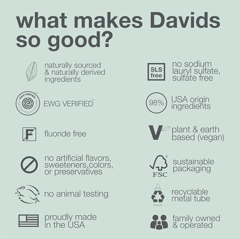 DAVIDS FLUORIDE FREE TOOTHPASTE, TEETH WHITENING - 5.25 OZ