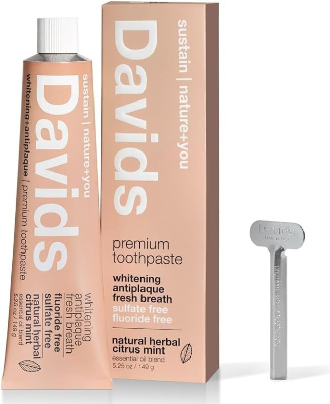 DAVIDS FLUORIDE FREE TOOTHPASTE - NATURAL HERBAL CITRUS MINT - 5.25 OZ