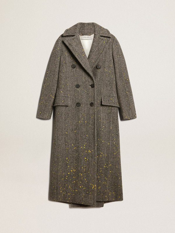 GOLDEN GOOSE WOMEN'S LONG HERRINGBONE COAT