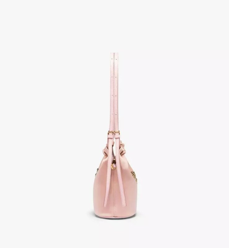MCM HIMMEL LAUREL DRAWSTRING BAG IN RECYCLED NYLON - PINK