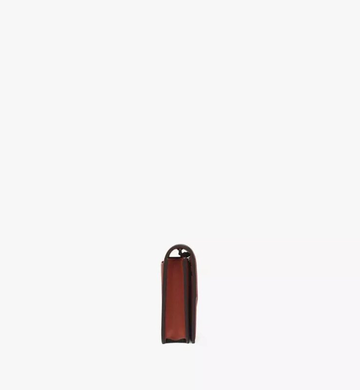 MCM DIAMOND CHAIN WALLET IN SPANISH CALF LEATHER - BROWN