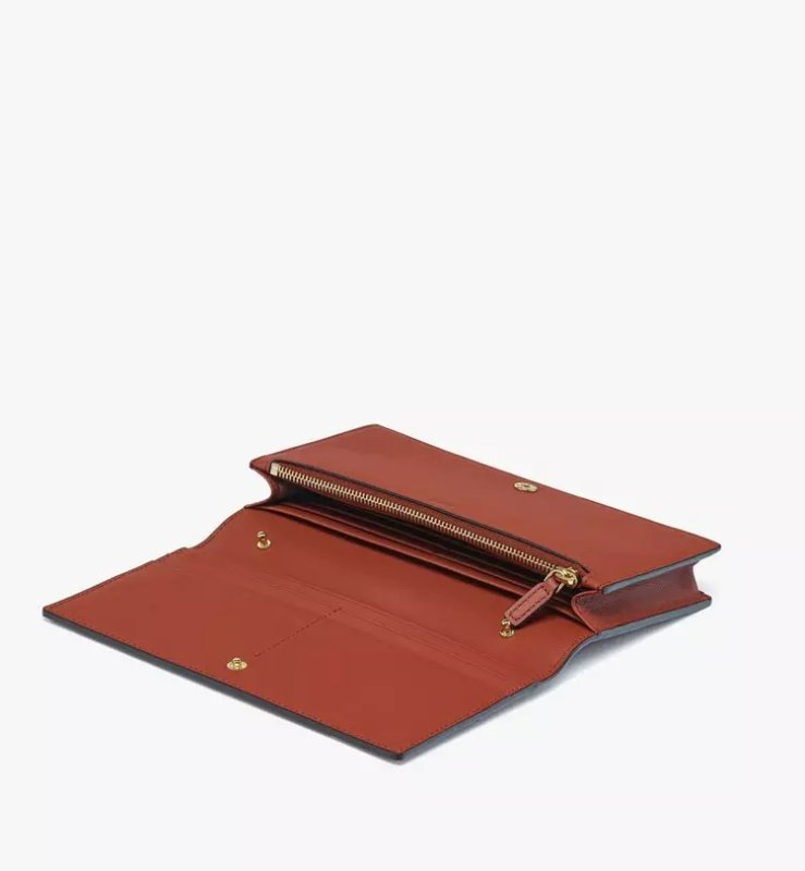 MCM DIAMOND CHAIN WALLET IN SPANISH CALF LEATHER - BROWN