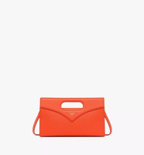 MCM DIAMOND TOTE IN EMBOSSED LEATHER - ORANGE