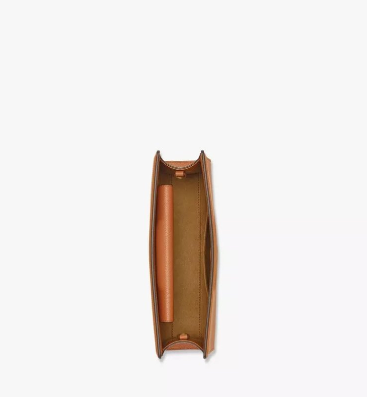 MCM DIAMOND TOTE IN EMBOSSED LEATHER - COGNAC