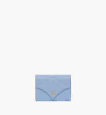 MCM DIAMOND SNAP WALLET IN SPANISH CALF LEATHER - BLUE