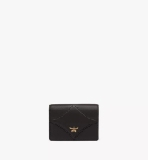MCM DIAMOND SNAP WALLET IN SPANISH CALF LEATHER - BLACK