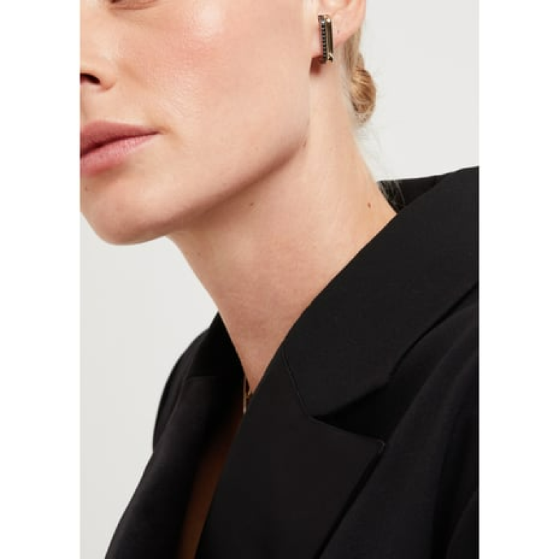 G. LABEL BY GOOP FIENE YELLOW GOLD AND BLACK PAVé EAR CUFF