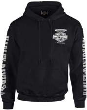 HARLEY-DAVIDSON MEN'S LIGHTNING CREST PULLOVER HOODED SWEATSHIRT - BLACK