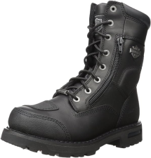HARLEY-DAVIDSON MEN'S RIDDICK 8-INCH LACE-UP BLACK MOTORCYCLE BOOTS - BLACK