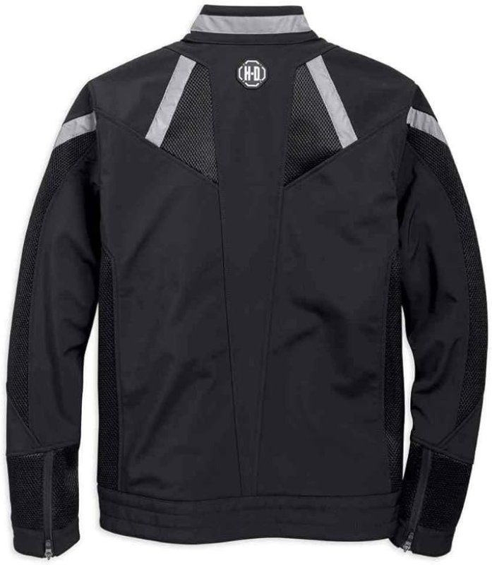 HARLEY-DAVIDSON MEN'S PERFORMANCE SOFT SHELL & MESH JACKET - BLACK
