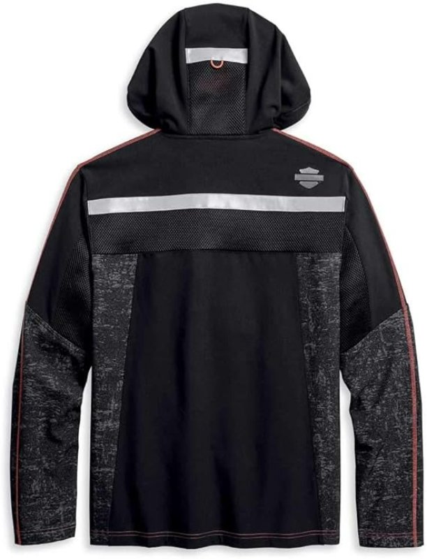 HARLEY DAVIDSON MENS PERFORMANCE MESH ACCENT SOFT SHELL JACKET - BLACK