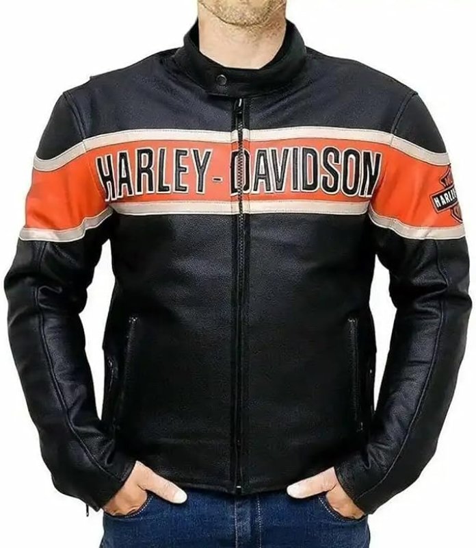 HARLEY DAVIDSON BLACK BIKER HARLEY LEATHER JACKETS FOR MEN