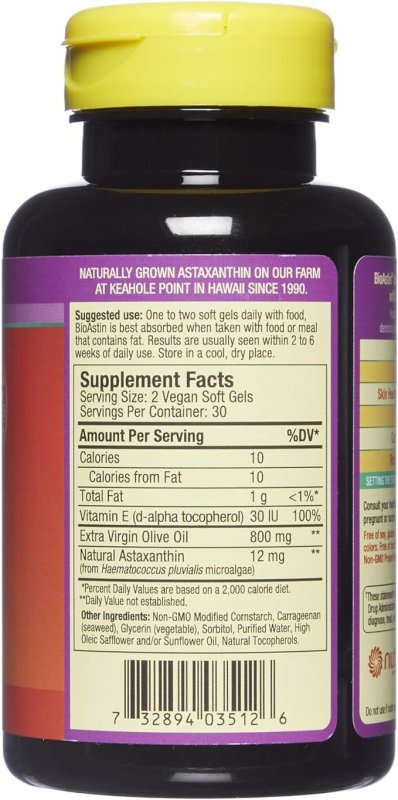 NUTREX HAWAII BIOASTIN SUPREME HAWAIIAN ASTAXANTHIN - 6 MG - 60 SOFTGELS