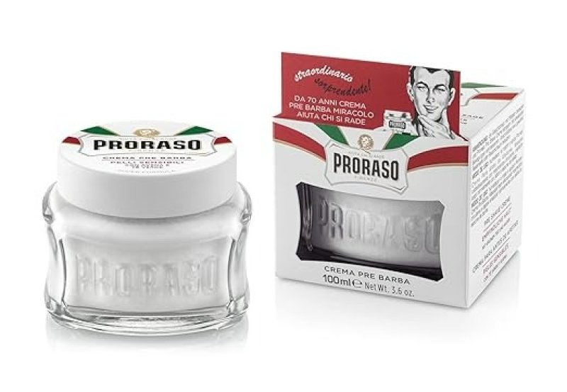 PRORASO PRE-SHAVE CONDITIONING CREAM FOR MEN  WITH OATMEAL AND GREEN TEA - 3.6 OZ